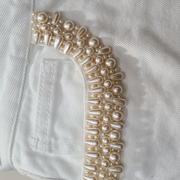 RED Valentino denim shorts with pear details - Picture 2 of 4